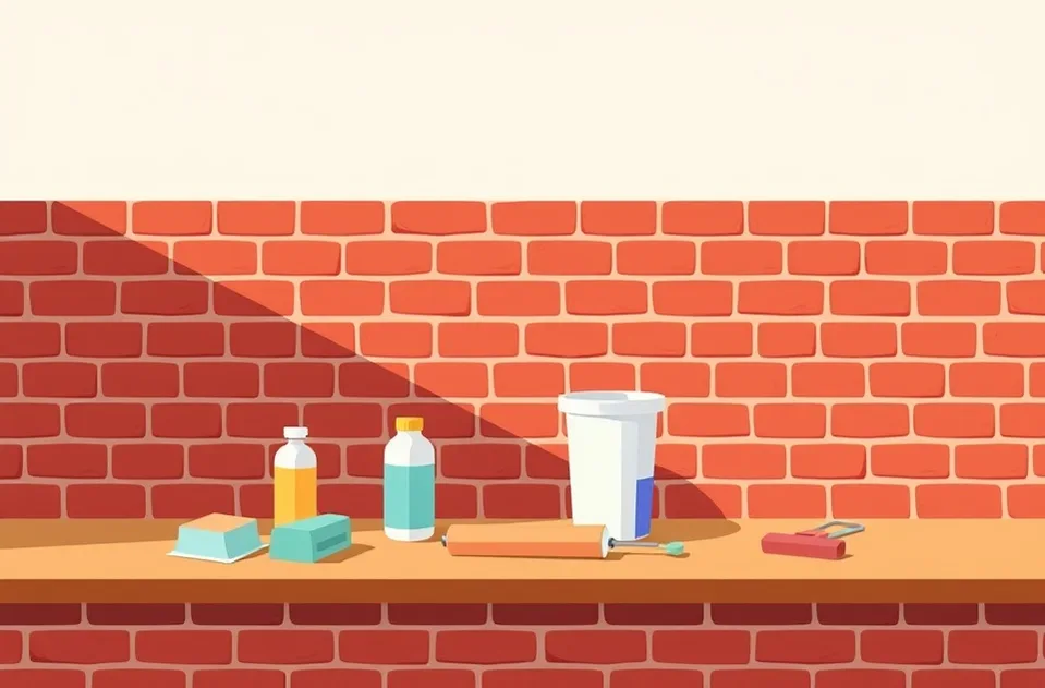 Outils de peinture disposés dans l'ordre des étapes du chantier